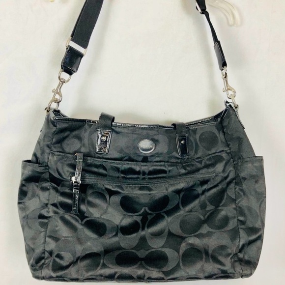 Black Authentic Coach Diaper Bag - Picture 1 of 12